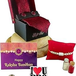 Raksha Bandhan Gift Combo for Brother – Rakhi, Roli-Chawal Bottles, Fridge Magnet & Greeting Card-image-99