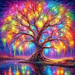 Shopping Mart 5d Diamond Painting Tree of Life, Full Drill Diamond Painting kit, Sparkly Diamond Painting Set, Home Wall Decor Diamond Painting(1 pcs)(35 x 35 cm)-image-97