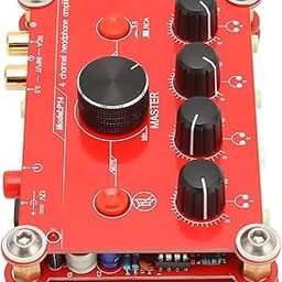 UniMarket® Headphone Amplifier Module, Independent Volume Control Compact Size Red 100-240V Power Amplifier Easy Operation with Charger for Music Editor EU Plug-picture-12