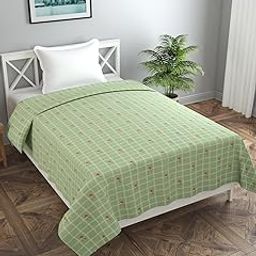 BREVARD Glace Cotton 210 TC Single Bed Size Duvet Cover/Quilt Cover/Rajai Cover/Blanket Cover with Zipper (60x90 Inches, Light Green)-image-72