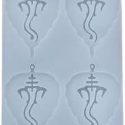 Silicone Rectangle Keychain Pendant Earring Resin Mould Leaf Mould Creative DIY Earring Keychain Art and Craft Making kit Epoxy Resin Art Mould 4 Cavity Set of 1 (D34)-28