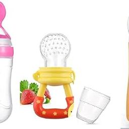 Gilli Shopee Baby Fruit Nibbler and Feeder Pacifier Baby Fruit Nipple | Nibbler for Babies with Baby Silicone Spoon (Multi-3)-0