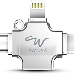 Wayona 3 in 1 Pendrive Connector OTG Adapter with Lightening,Type C,Micro USB,USB Ports OTG Connector Compatible with iOS 13 & Above,Android/Type C Devices,iPhone,iPad,Pendrive,Keyboard,Mouse-image-26
