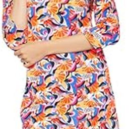 Women's Cotton Floral Print Short Nightdress in Multicolor-image-11