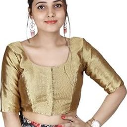 Women's Front Hook Readymade Jacquard 3/4th Sleeves Blouse | Pack of 1-image-4
