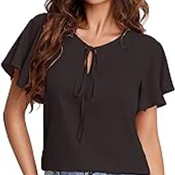 V-Neck Western Regular Fit Solid Office Casual Bell Sleeve Top for Womens-picture-53