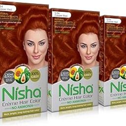 Nisha Copper Red Hair Crème Color Pack of 3 Crème Hair Color For Women and Men Highlight Hair Coloring Long Lasting With Henna Extracts and Natural Herbs Pack of 3 …-14