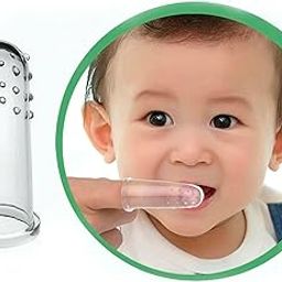 Brain Freezer Silicone Baby Finger Toothbrush, Great for Massaging & Cleaning Gums, BPA-Free, Travel-Friendly Oral Care, Use Soft Brush For Kids & New Born Baby, Kids Finger Toothbrushes Pack of 1 (Clear)-image-17