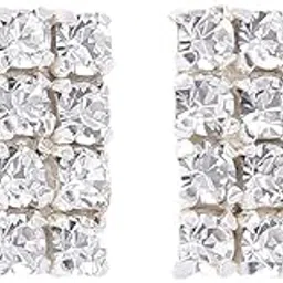 chandrika Pearls Gems & Jewellers Honey Singh Inspired white colour cubic zirconia copper stud Earrings or men and boys-picture-42
