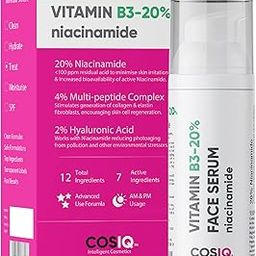 Cos-IQ 20% Niacinamide Face Serum For Clear Glowing Skin, Bright Skin, Reduces Dullness, Hydrates & Repairs Skin with Vit B3 & Hyaluronic Acid for Targets Acne Marks | For Women & Men | 30ml-17