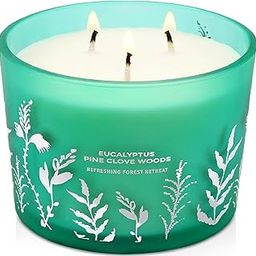 Eucalyptus Pine Clove Woods 3 Wick Scented Candles - Luxury Soy Candles for Home Highly Scented 14.5 Oz - Large Aromatherapy Stress Relief Candle, Relaxing Pine Scented Candles for Women & Men-image-36