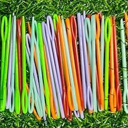 Beads & Crafts Large Eye Plastic Needles 9.2cm Darning Threading Weaving Needles, Safety Plastic Lacing Needles for Kids (Pack of 50 Pcs)-image-86