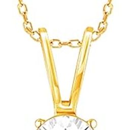 925 Silver Golden Zircon Pendant with Link Chain| Necklace to Gift Women & Girls | With Certificate of Authenticity and 925 Stamp | 6 Months Warranty-13