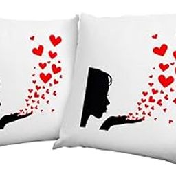 Mojolo Flying Kiss Theme Cushion Cover (12x12 Inches)(Pack of 2)-image-77