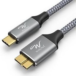 Wayona Micro B to USB C Hard Drive Cable 0.5M/1.5 Ft Usb 3.1/10 Gbps Usb C To External Hard Drive Cable Compatible for Macbook,ipad,Galaxy S24,Wd,Toshiba Westgate Seagate (Grey)-9