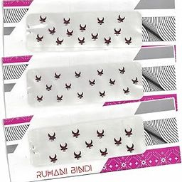 Chandrakor Tikli Moon Shape Maroon Color Bindi with Stone Maroon Diamond Studded Half Moon Traditional bindi 3 different sizes Elegant Moon Shape Bindi for Women-image-23