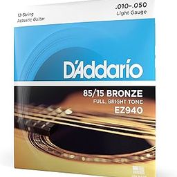 D'Addario EZ940 85/15 Light Guage 12-String Acoustic Guitar Strings Set-image-58