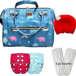 LittleTrove Diaper Bag, Pillow, Diapers & Inserts - Perfect Baby Shower Gift Baby Diaper Backpack Handbag Combo (Blue)-image-93
