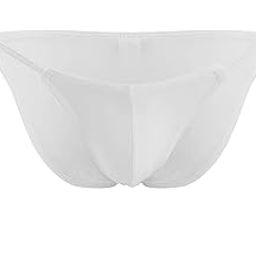Men's Latest & Comfortable Polyester Spandex Bikini Underwear (Pack of 1) (Large) (C4D-ML-07028) White-picture-29
