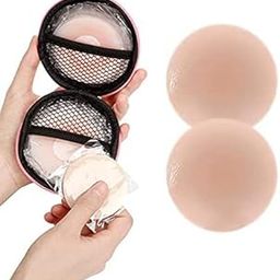 Nipple Covers Reusable Comfortable & Natural Invisible Adhesive Silicone Pasties for Women, (Skin)-image-79