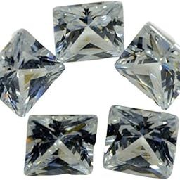 Created White Cubic Zircon at Wholesale Rate (Rs 7.5/carat) Fine Quality Princess Shape जरकन Loose Gemstone for Reselling Astrologers Jewellers Crystal Healing Astrological-image-23