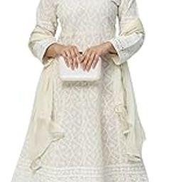 Women's Chikan Embroidery Anarkali Gown Kurta-image-23