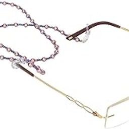 Pearl & Beads Adjustable Unisex Eyeglass Chain Spectacle Cord & Lanyard Neck Strap String Chain Link Holder 74 Cms For Women Men Girl (Purple Colour)-image-17