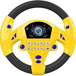 Simulated Steering Wheel Toy - Pretend Adventure Toy, Speed & Brake Controls, Durable, Easy to Use - Kid (Yellow-B01)-image-20