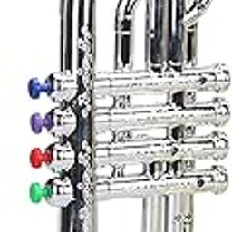 Enakshi (LABEL) Creations Musical Mini Colored Keys Simulation Trumpet Instrument for Kids Boys Girls 4 Tones Silver|Toys & Hobbies | Educational | Music & Art-image-48