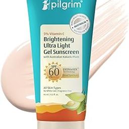 Pilgrim 5% Vitamin C Brightening Ultra Light Gel Sunscreen SPF 60 PA++++ 45ml | UVA/UVB Protection | No White Cast | Fights Tanning, Brightens Skin | Lightweight & Non-Greasy | For All Skin Type-image-71