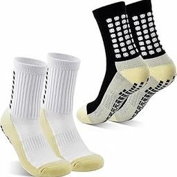 Athletic Sport Anti-slip Socks for Men Women (Free Size, Multi Color) | Crew Length Non-slip Rubber Grip Thicken Cushion socks for footballers, Rugby, Cricket, Yoga, Badminton, Baseball, Sports-94