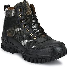 Black Leather Safety Shoes for Men ADR1001 (Size 6 to 11)-image-12