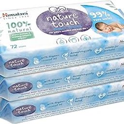 Himalaya Nature Touch Water Baby Wipes |72 Wipes - Pack of 3| 99% Pure Water | 100% Plant-Based Biodegradable Wipes | Organic Coconut Oil | for Sensitive Skin from Day 1 |Unscented-51