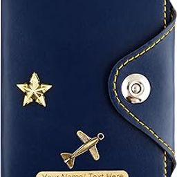 Premium Personalized Unisex Faux Leather Passport Cover - Magnetic Button Lock Passport Holder Cover Wallet (Star, Blue)-image-18