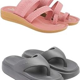 Extra Soft Classic Casual wear with Flexibility Technology Flat Combo for Women's/Girl's(6142+6110)()-image-78