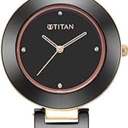 titan Purple Ceramics Black Dial Analog Ceramic Strap Watch for Women-95189KC02/NT95189KC02-picture-15