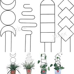 Jabox Indoor Plant Trellis for Climbing Plants, 16inch Small Garden Metal Trellis for Potted Plants Outdoor with Different Patterns for Vine Ivy Flower Plant Support Set of 4 Designs (Metal-T-T12)-image-16