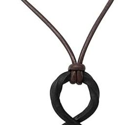 Pendant Necklace with Adjustable Leather Cord Viking Necklace Hand forged Iron Pendant Necklace Jewelry Gift for Men Women Vintage Design (MRLT03)-image-39