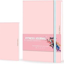 Fitness Journal, Workout Journal for Women & Men, Hard Cover Leather Fitness Planner, Workout Log Book With Gym Goals, Calendar, Progress Tracker (Pink)-image-18