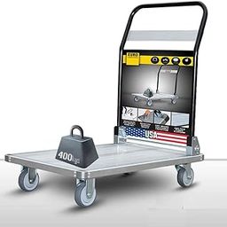 EuroLadderSystems USA Pro Aircraft Aluminium Portable Platform Trolley - Silicone Noiseless Wheels -High Ground Clearance- Anti Skid Platform - Collapsible Handle 3 x 2 feet - 400 kg Load Capacity-picture-16
