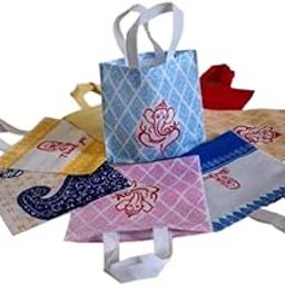 Medium Size Gift Bags for Return Gifts – Thank You Bags, Thambulam, Gift Packaging Bags – Bulk Return Gifts for Wedding, Pooja and Events (Sky Blue, set of 25)-image-15