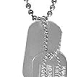 Stylish Biker Dog Tag Silver Stainless Steel Necklace Chain for Men and Women-image-70
