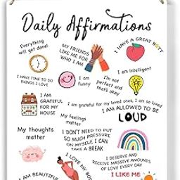 Daily Affirmations Wood Sign Positive Wooden Signs Rustic Hanging Plaque Home Office Wall Art "8 x 10" Sign Wall Decor-image-80