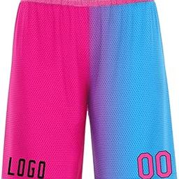 Men’s Basketball Mesh Shorts with Pockets,Custom Personalized Training Workout Running Gym Shorts Add Number Logo-image-20