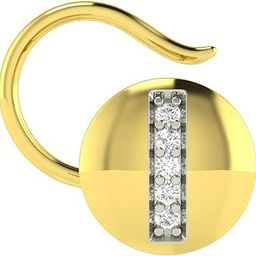 18KT Yellow Gold and Diamond Nose Pin for Women-image-26
