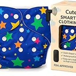 CuteLittle Smart Reusable Cloth Diaper with Wetness Alert Sensor - Leak-Proof and Gentle on Baby’s Skin, Fits [3M - 3Y][7-17KG] (2 Diaper,2 Insert,1 Sensor) P8/6-image-36