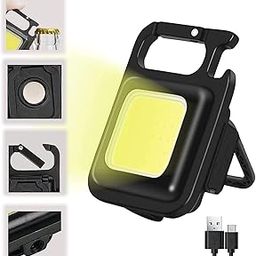 Travel Curry - Mini LED COB Keychain Flashlight, 1000 High-Lumens Bright Emergency Work Light | Type C USB Recharging, Hook, Bottle Opener, Magnet for Fishing, Walking, Camping (Keychain Type 4 Mode)-3