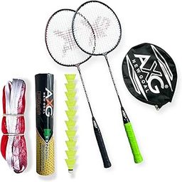 Scratch Resistant A-2000 Racquets Set of 2 with 10 Plastic Shuttles and Net Badminton Kit (Multicolor)-7
