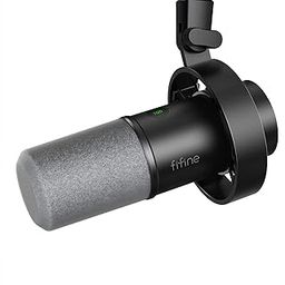 FIFINE Dynamic Microphone, XLR/USB Podcast Recording PC Microphone for Vocal Streaming Voice-Over Gaming, Metal Mic with Mic Mute, Headphone Jack, Monitoring Volume Control, Windscreen-Amplitank K688-10