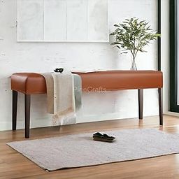 PineCrafts Velvet Settee & Bench - Durable Solid Wood Frame - Ideal for Living Room & Bedroom Decor (Copper)-image-57